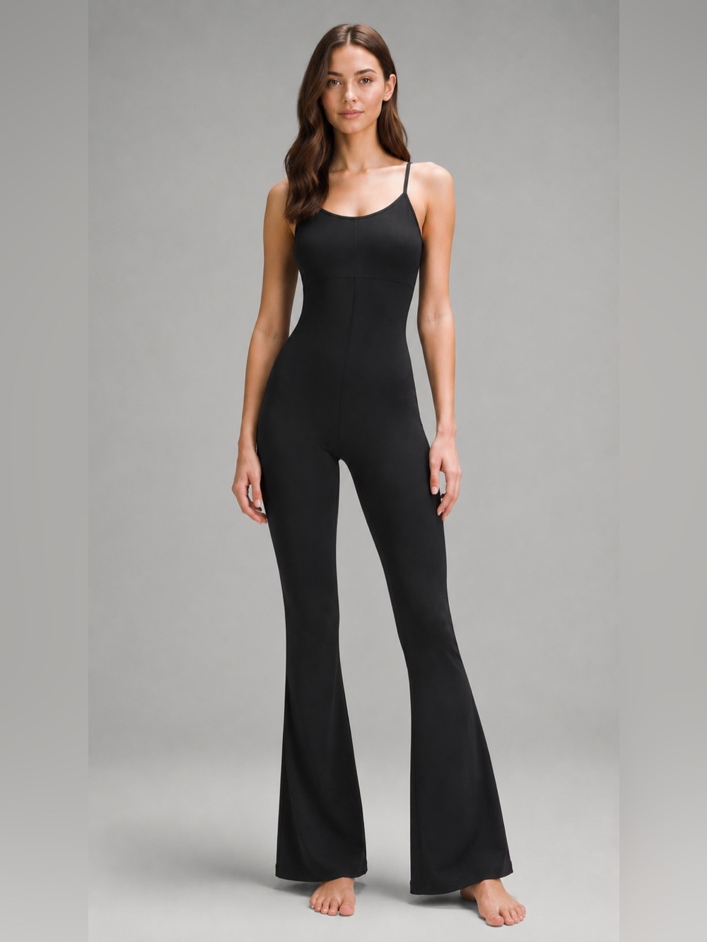 Qinsen Black Flare Leg Jumpsuit Size Medium
